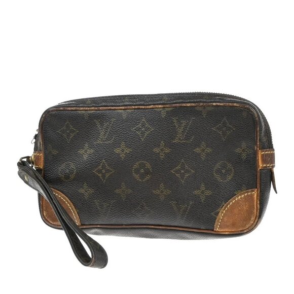 LOUIS VUITTON Marly Dragonne PM Clutch Hand Bag Monogram Leather M51827 01KB420 - Picture 1 of 13